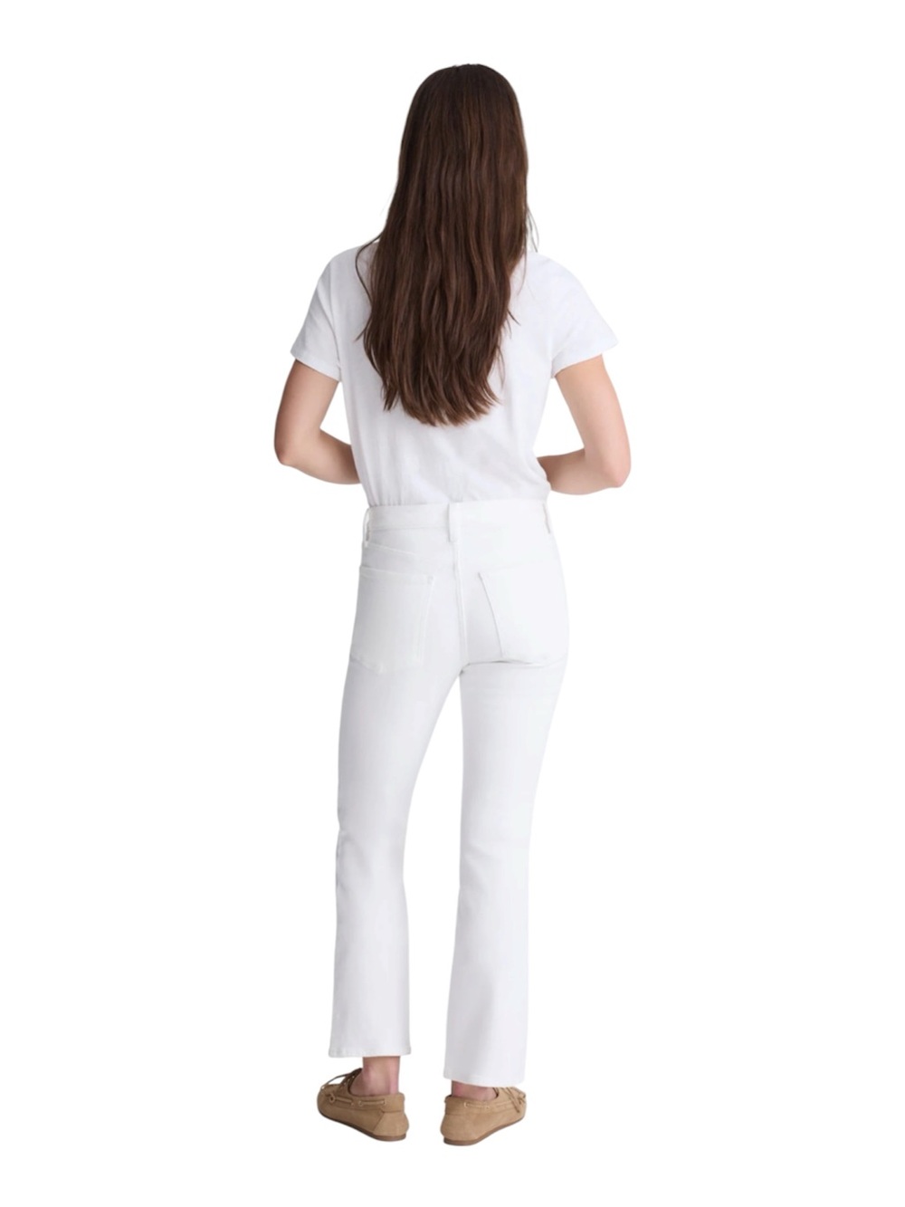 Madewell The Flare Crop Jean in Stretch White Denim Size 28 - Picture 2 of 12